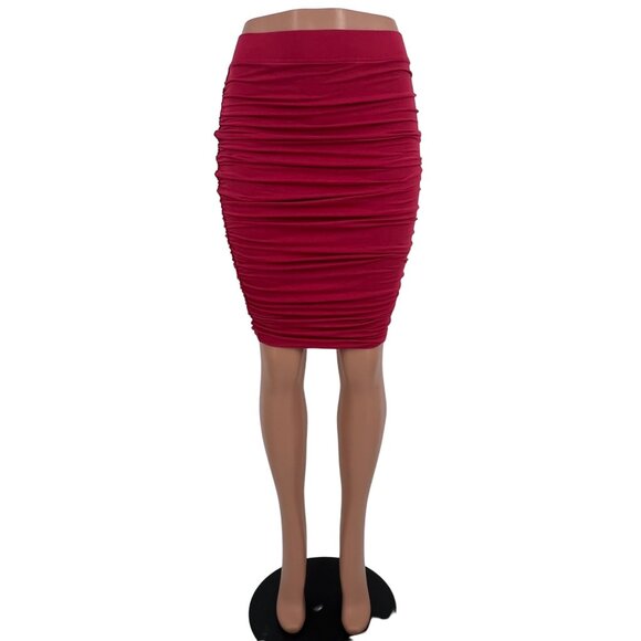 Vintage Victoria's Secret X Moda International Pink Ruched Bodycon Mini Skirt - Picture 6 of 16